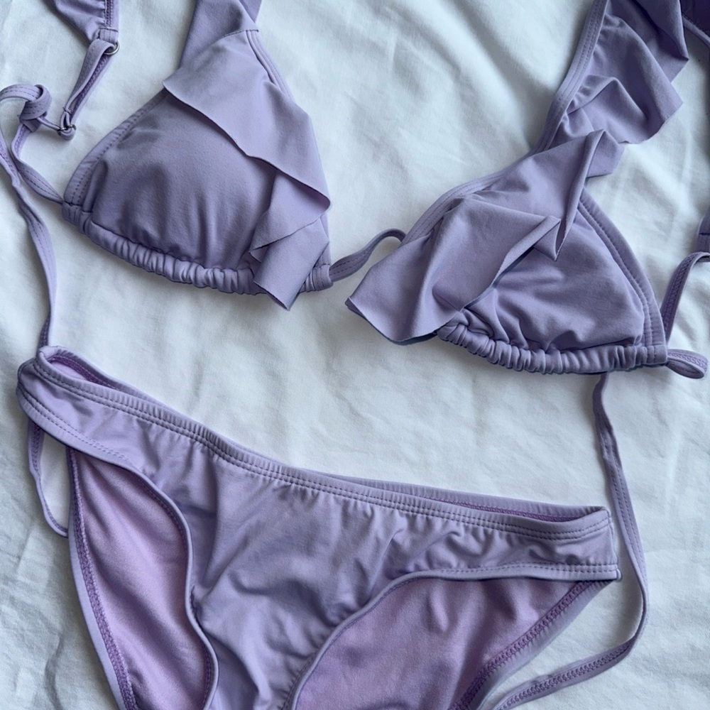 Lavender Ruffle Bikini Set - Picture 2 of 2